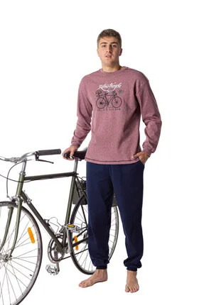Pijama invierno hombre azul marino modelo RETROBICYCLE
