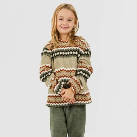 Pijama coral niño Vaduz verde caceria