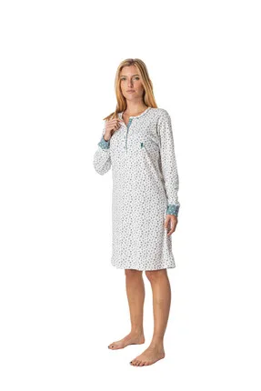 Camisón invierno mujer color verde azulado modelo
