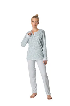 Pijama invierno mujer color verde